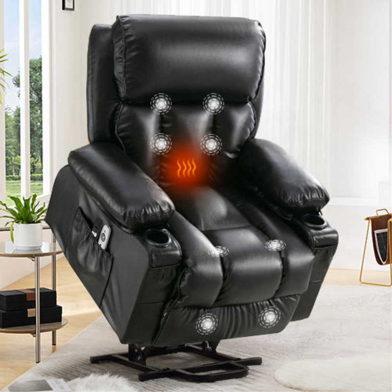 Power Electric Massage Lift Lounge Chair, Suitable For The Elderly, With Heating And Vibration Functions,Fleece Leather With USB, Can Be Used For Lying Down.