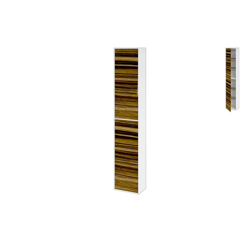 Arciszewski Wall Linen Cabinet, Zebrawood HG, Left