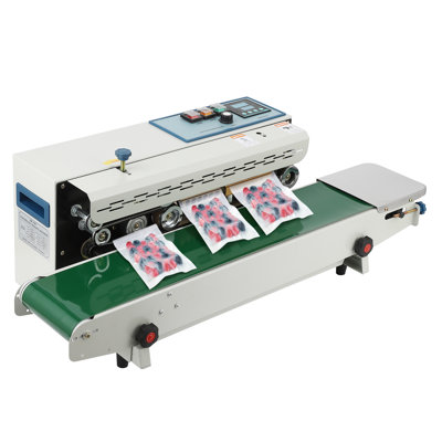 Automatic Horizontal Continuous Band Sealer for Kitchen & Packaging – FR-900 Heat Sealing Machine, 110V – Adjustable Temperature, Ideal for PP, PVC, Aluminum Foil Bags – Professional Use