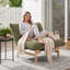 Corduroy Upholstered Lounge Chair, 10.2" Seat Height, Solid Rubberwood Frame, Low Profile Accent Chair-1223888012