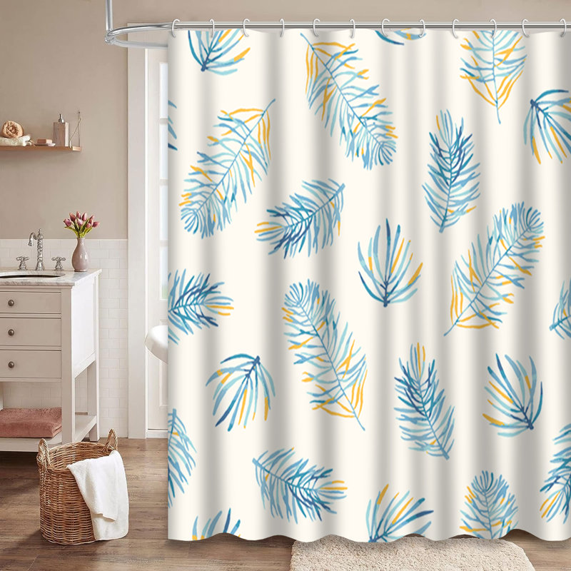 Rideau de douche à motif floral sans soudure avec 12 crochets, L 72 po x l 72 po