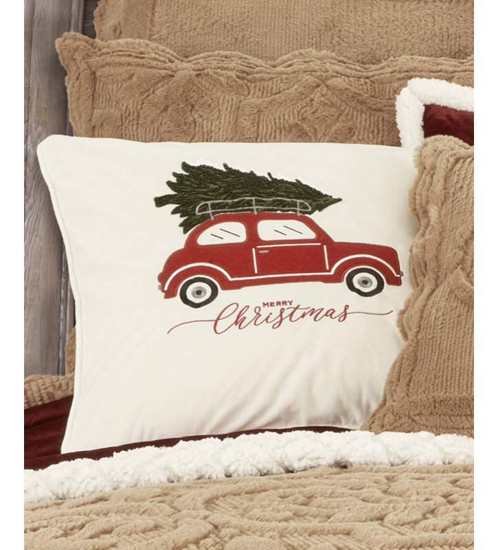 Christmas Car Pillow 20" Square Decorative Throw Pillow