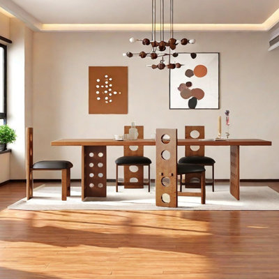 Cherry wood dining table set