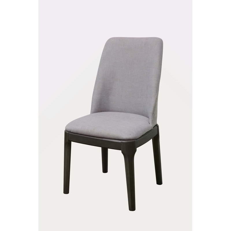Ensemble de 2 chaises d'appoint en lin gris clair et finition chêne gris