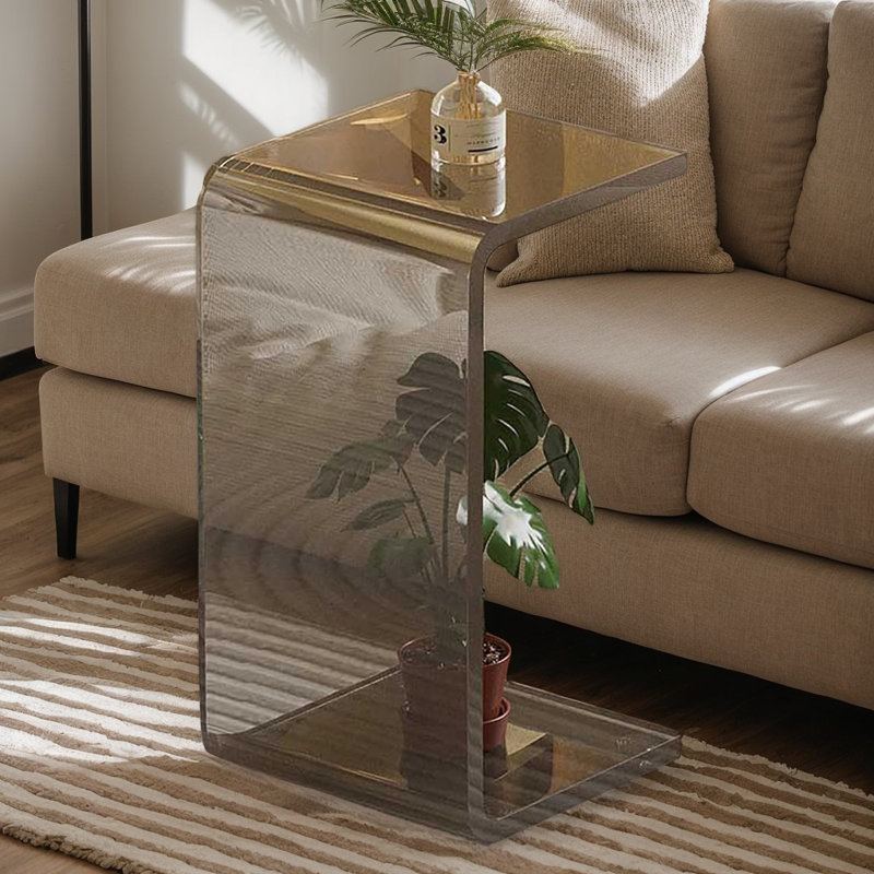 Set Of 2, Acrylic End Table, C-shape Acrylic Side Table Small Simple Side Table Modern Acrylic Coffee Tables For Living Room,bedroom