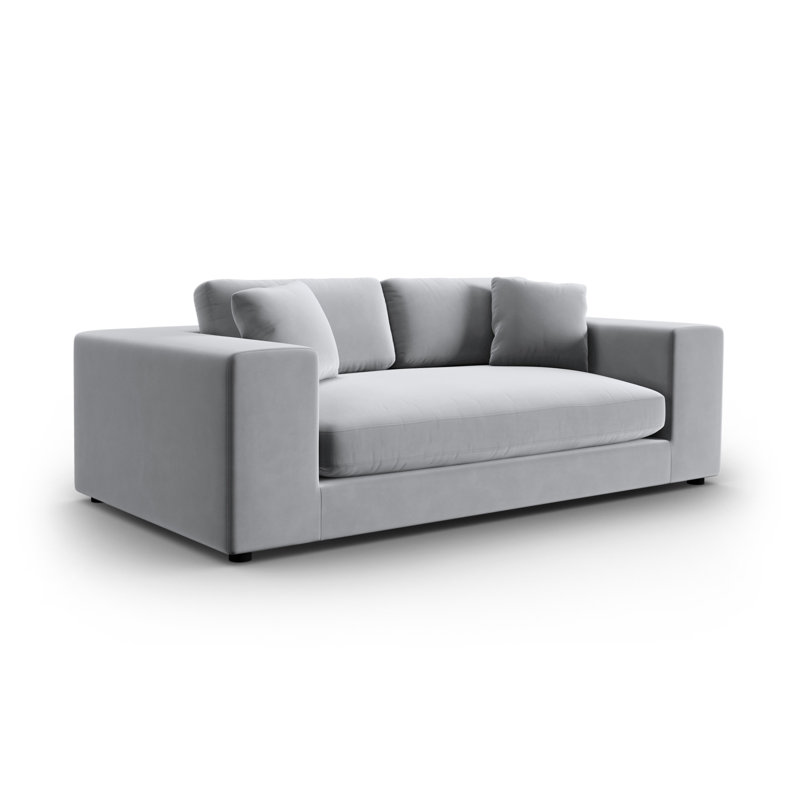 Micadoni Home 3 Seater Velvet Sofa, Silver