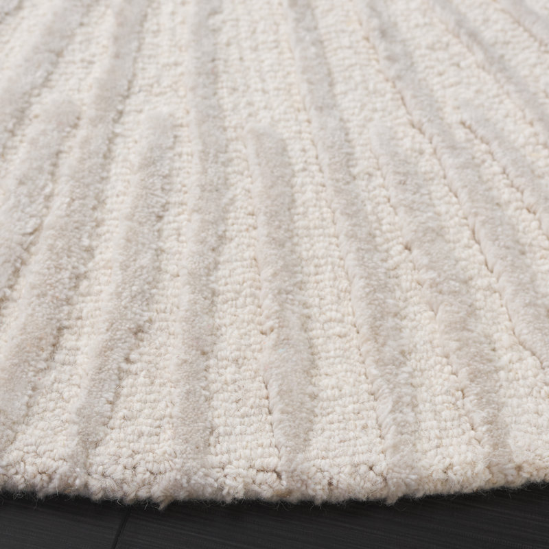 Fifth Avenue 551 Hand Tufted Wool/Pet Yarn/Cotton Starburst Rug in Ivory, Round 5'
