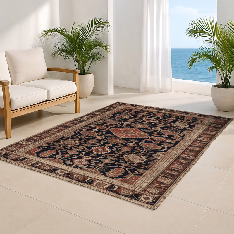 Persian Brown Indoor and Outdoor Area Rug, Rectangle 2' x 3'
