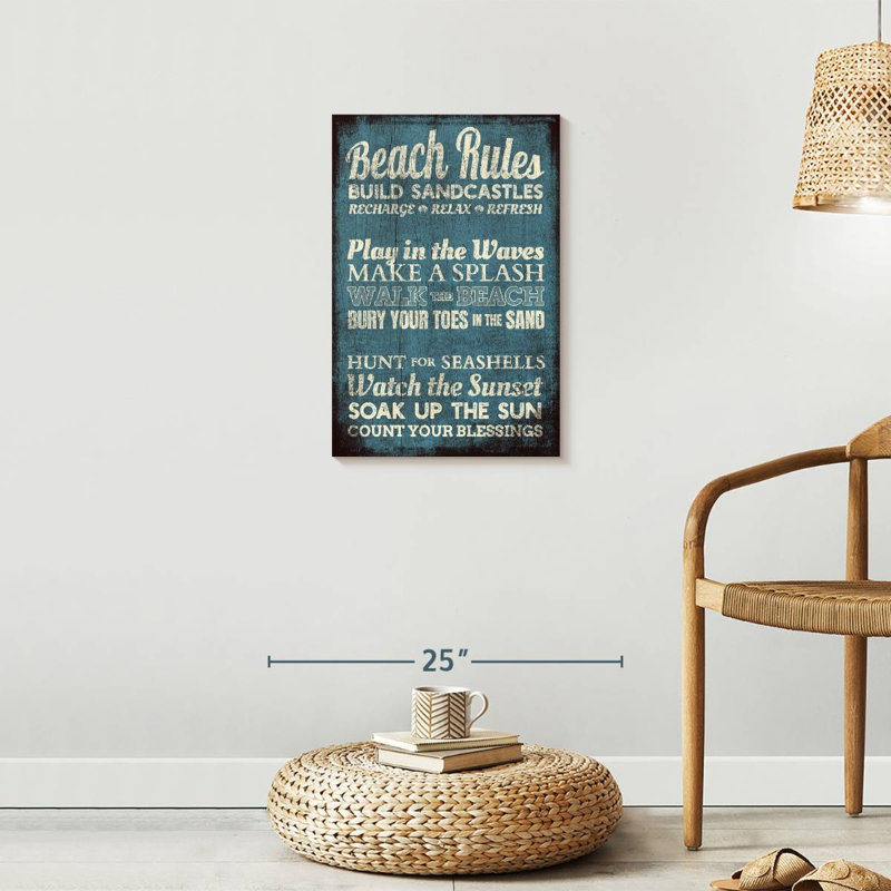 " Beach Rules " by Charles B, 24" H x 16" W x 1.25" D