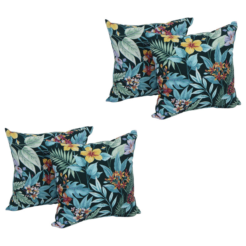 Blazing Needles Indoor/Outdoor Throw Pillow, Carena Teal