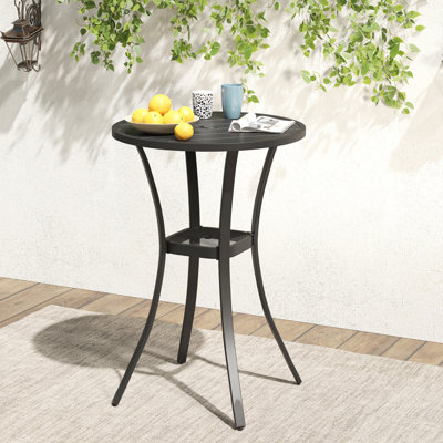 Raniesha Round Steel Outdoor Bar Table