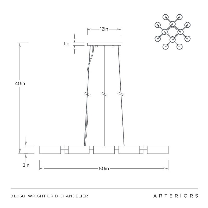 Wright Grid Chandelier