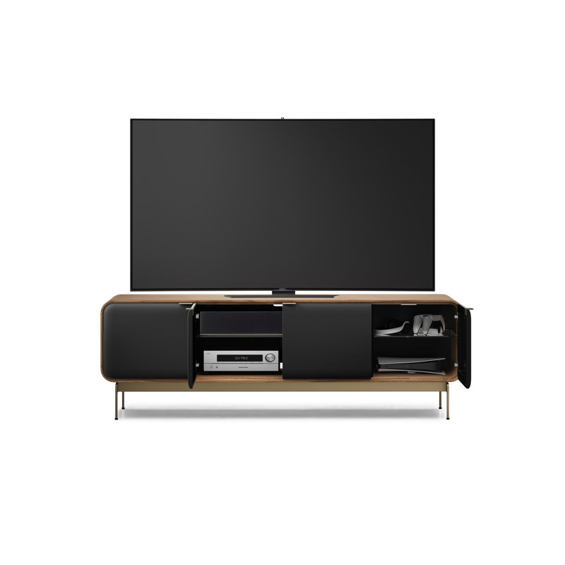 Solid Wood and Glass TV Stand