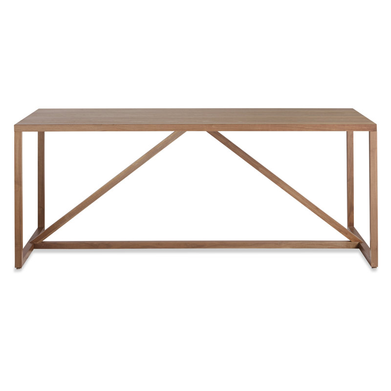 Strut Walnut Wood Dining Table, 35" W x 90" L, Walnut, Standard (29" Height)
