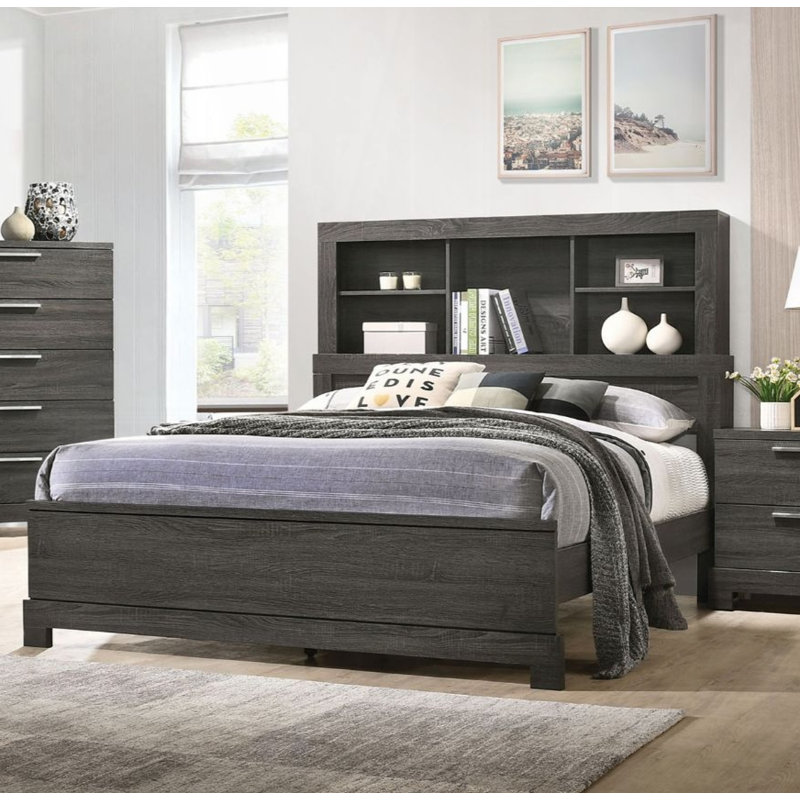 Lantha Bookcase Storage Bed, Queen