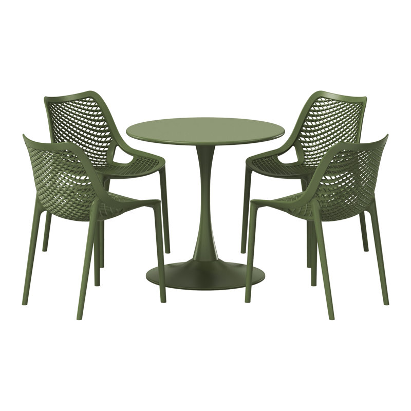 Outdoor Round Dining Set, Green
