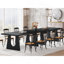 Table de salle à manger 71 po moderne avec cadre en métal robuste, mobilier haut de gamme haut de gamme-1254880991