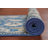 Blue Geometric Oushak Vegetable Dye Runner Rug