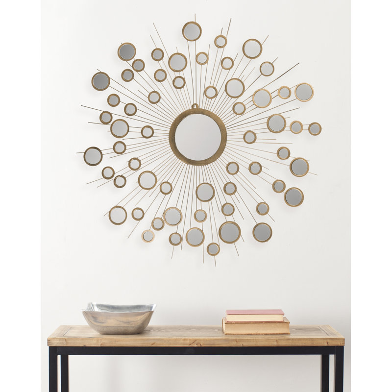 Miroir mural en métal Sunburst