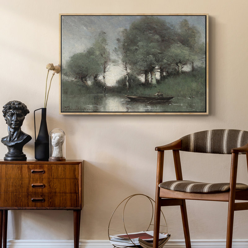 Paysage rétro-XXL III, H 27 po x l 41 po x P 2 po, Toile naturelle avec cadre flottant