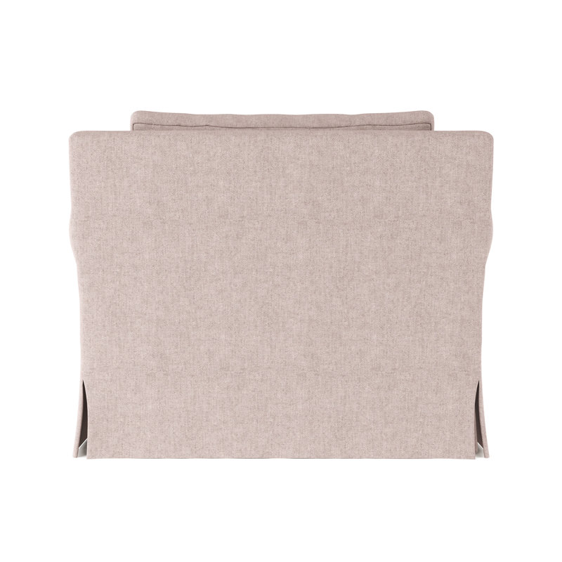 Transitional Skirted Chair, Plush Velvet Blush, 34" H x 40" W x 38" D, Weathered