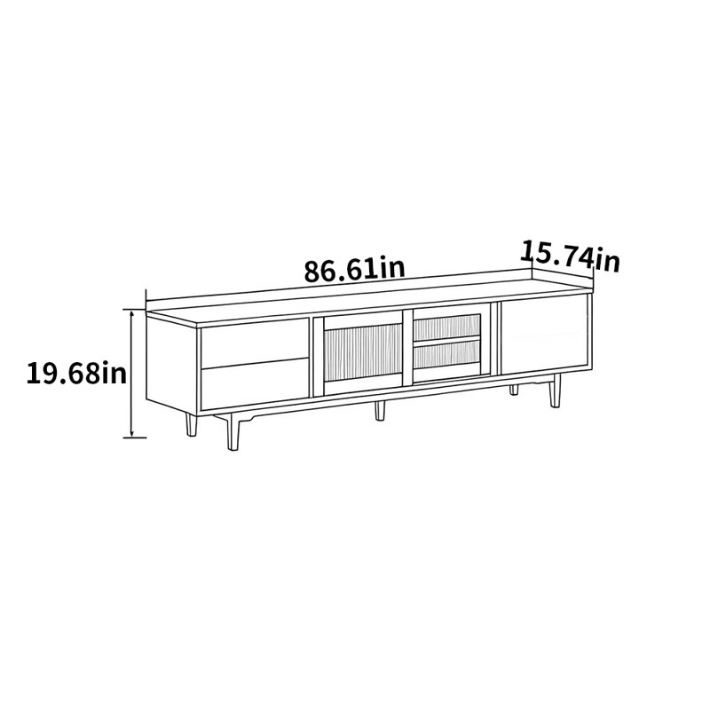 Meuble télé de style moderne et minimaliste en bois massif