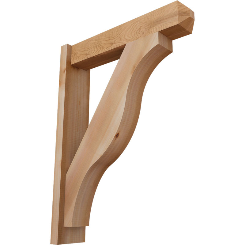 Persienne en bois rustique Funston Craftsman, P 24 po x H 32 po, Cèdre rouge de l'Ouest l 5 1/2 po (lisse)