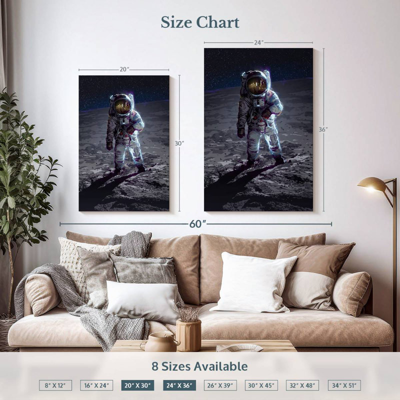 Oberle Apollo 11 Moonlanding, 36" H x 24" W