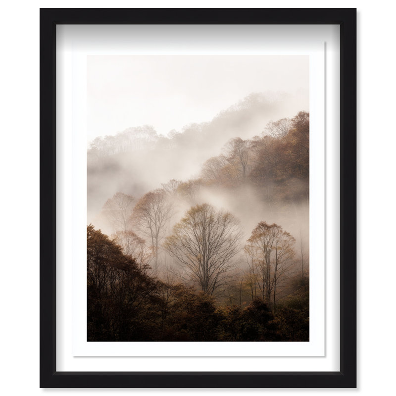 Voile d'automne I Impression sous cadre paysage et nature par Oliver Gal, H 21,5 po x l 17,5 po, Cadre noir