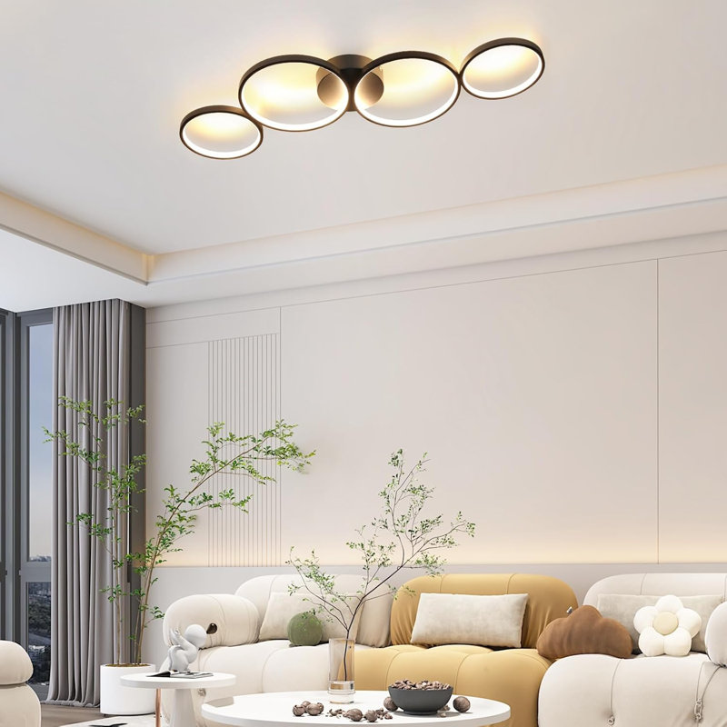 LED Semi Flush Mount, Black