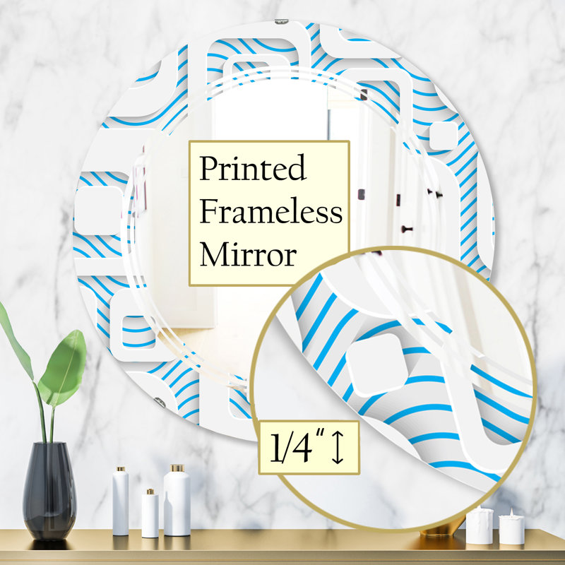 Miroir mural sans cadre à l’ananas triple c, 23,6 po x 23,6 po, Motif 3D