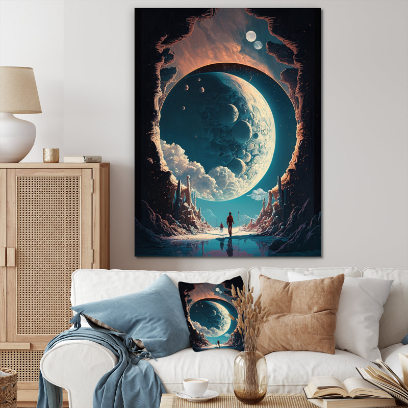 Inspiring Moon's Outer Space View I - Space Landscape, reproduction d'art mural, H 20 po x l 12 po x P 1 po