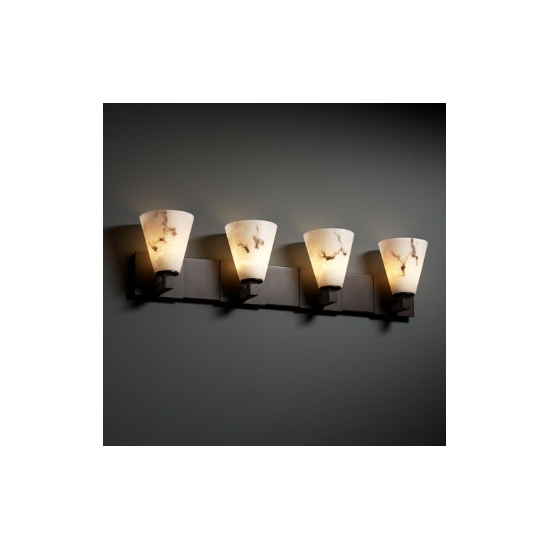 Éclairage pour meuble-lavabo de salle de bain 4 lumières lumenaria modular, Bronze foncé