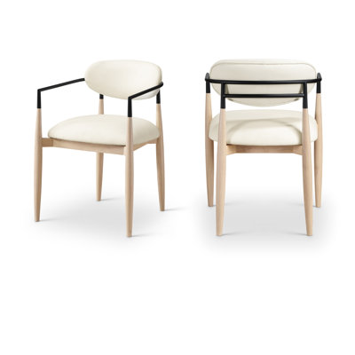 Riccio Vegan Leather Upholstered Dining Arm Chair