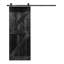 Porte de grange coulissante en bois de pin avec trousse de quincaillerie d'installation-93178029-93178024