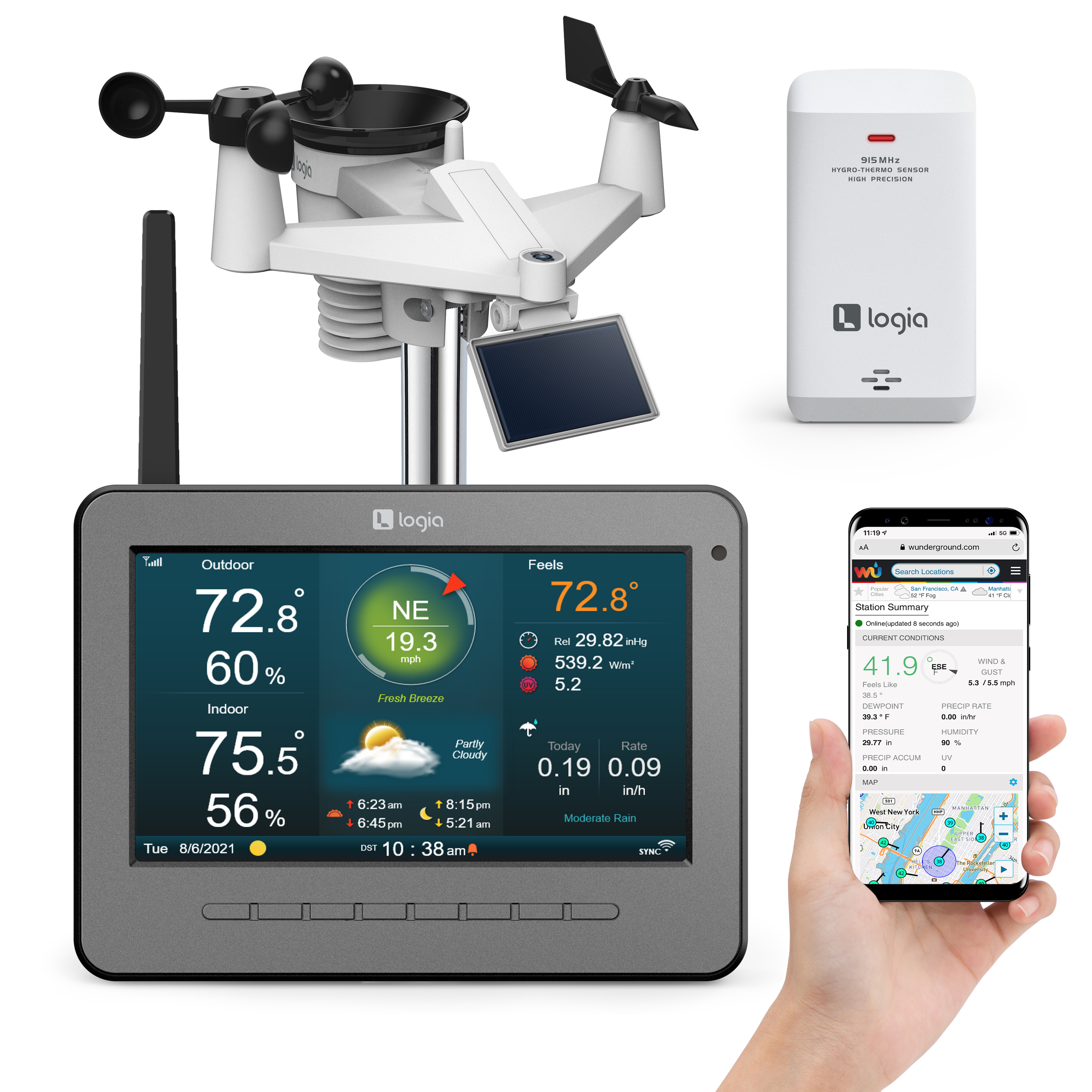 Logia 5-in-1 Wi-Fi Wireless Weather Station with Forecast Data and