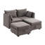 Canapé modulaire modulaire en U avec rangement et chaises réversibles, canapé 4 places avec 2 repose-pieds et 2 coussins