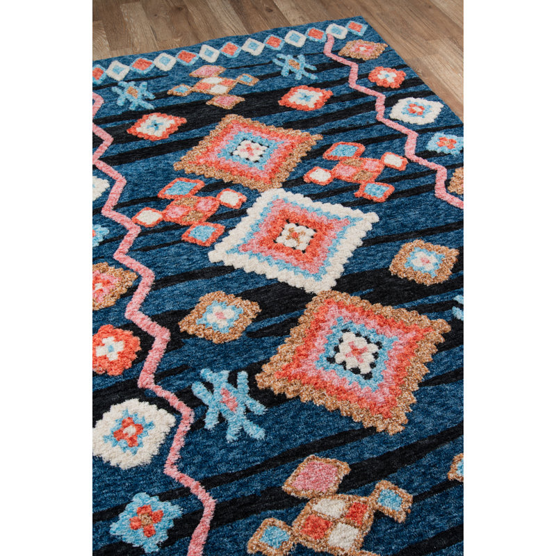 Tapis bleu marine touffeté Valora, Rectangle 2 pi x 3 pi