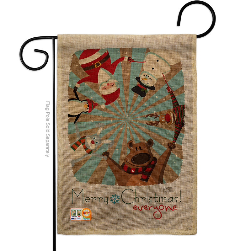 Double Sided 18.5 in. H x 13 in. W Polyester Christmas Garden flag