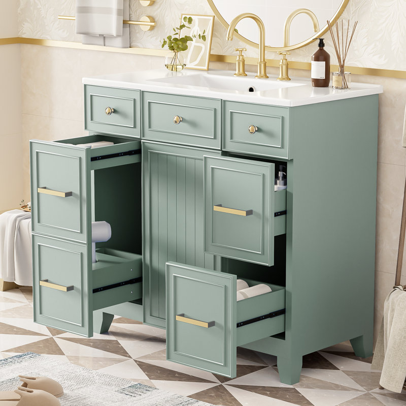 36" Single Bathroom Vanity Set, Green