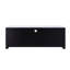 Meuble télé assemblé en miroir argenté avec incrustation de faux diamants, compartiment média ouvert, tiroir simple et 2 portes, pour téléviseur à écran plat de 50 po, plancher de 2 po, tiroir coulissant en métal, façade française, noir complet