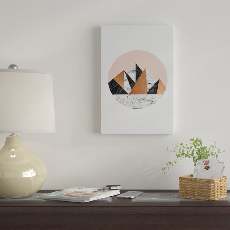 «Geo Landscape Circle», impression sur toile, H 40 po x l 26 po x P 1,5 po, Toile tendue, Pas de tapis