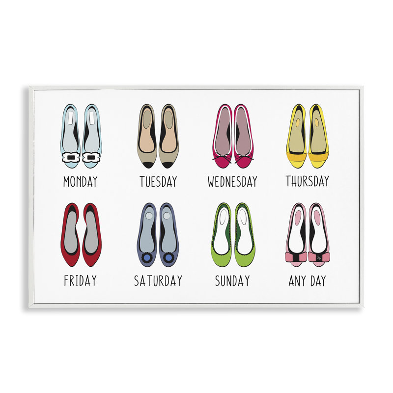 Art de la giclée de la semaine de la chaussure par Martina Pavlova, Giclée encadrée blanc bord de mer, H 12 po x l 18 po