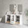 Ariel Kelly 61 Inch Double Rectangular Sink Bathroom Vanity With Pure White Quartz Countertop In Oak