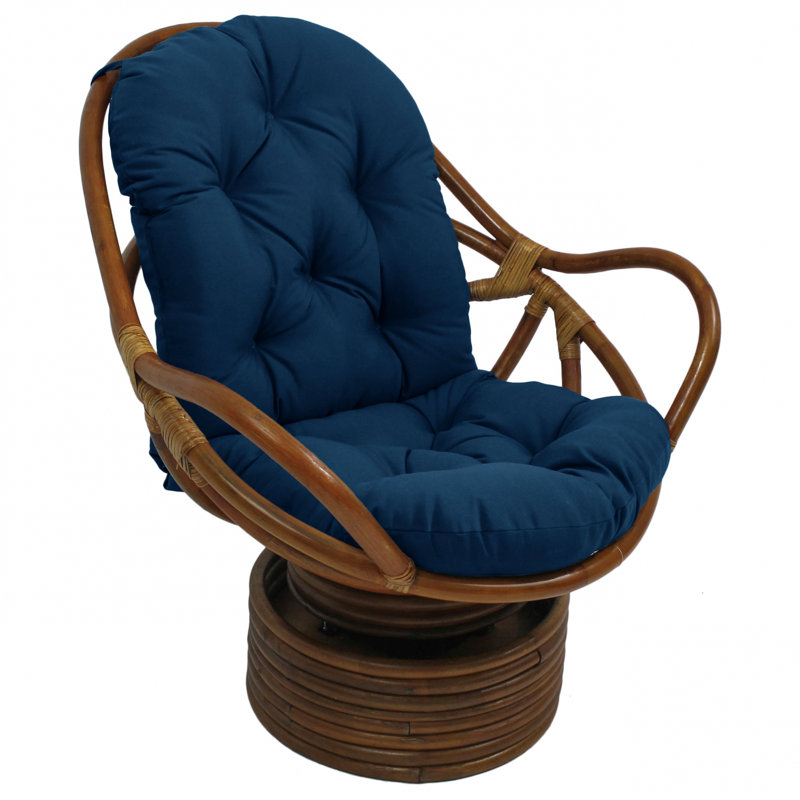Fauteuil capitonné en polyester 33 po Bilyeu, Polyester Azul