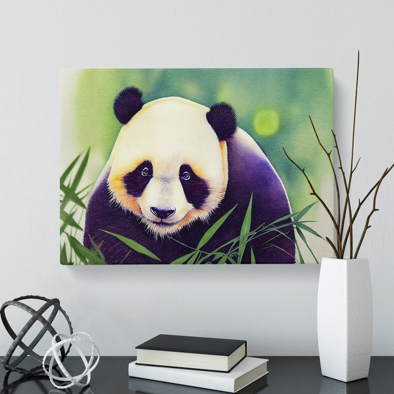 Watercolour Panda Vol.1 - Wrapped Canvas, 35cm H x 50cm W x 3cm D