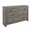 Commode 1 pièce à finition transitionnelle gris foncé à 7 tiroirs style rustique industriel