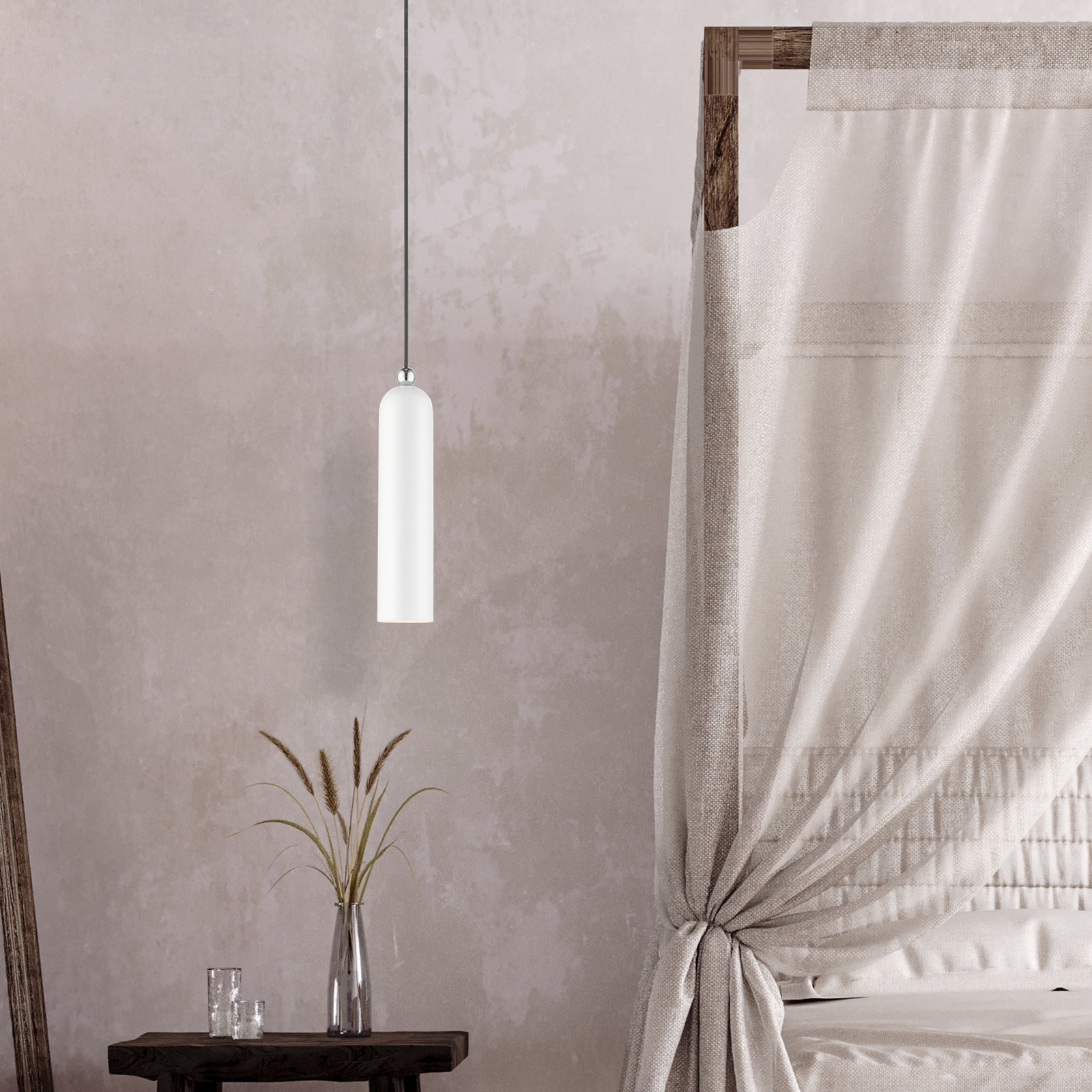Hanne 1 - Light Single Cylinder Pendant, White