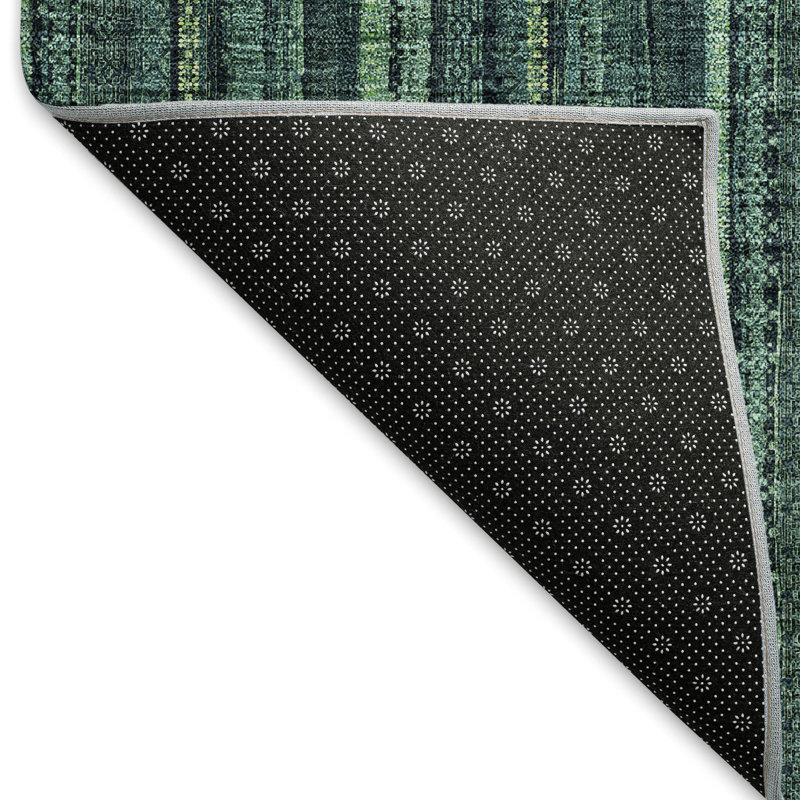 Premium Machine Washable Prisco Teal Rug, Runner 2'3" x 7'6"