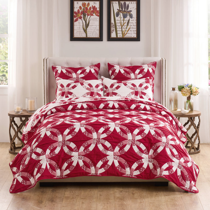 Ensemble de couvre-lit 2 pièces Greenland Home Fashions, 68 x 88 pouces, Rouge